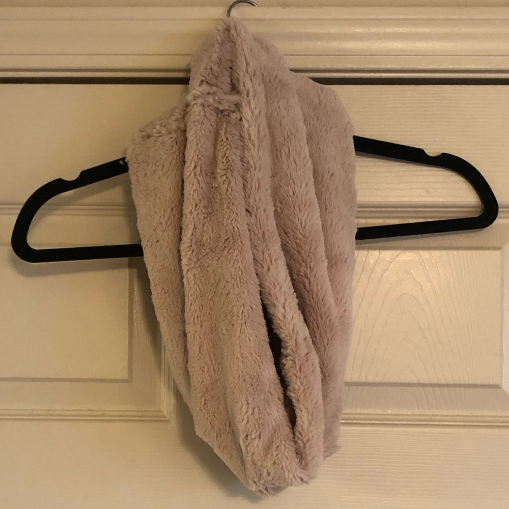 Furry, tan infinity scarf new with tags